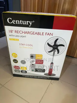 Century 18-Inch Fan With Rechargeable Power and Quiet Motor