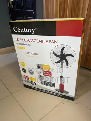 Century Rechargeable Standing Fan 18-Inch With Modern Design