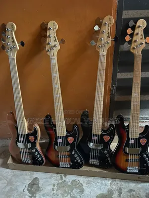 Fender Jazz Bass Ative 5-Strings Blue and Wood Colour and Red Colour