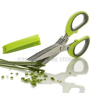 5-Layer Vegetable Scissor Chopper and Cutter With Cleaning Brush