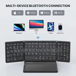 B055 Ergonomic Wireless Rechargeable Folding Keyboard Bt Touchpad