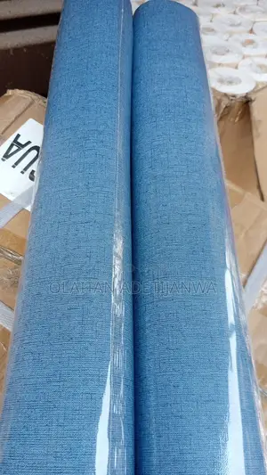 Blue Non Woven Cleanable Wallpaper