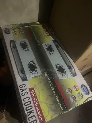 Qasa QGC-2bg Tabletop Porcelain Gas Cooker With Two Burners.