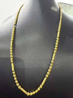 22karat Gold Necklace Ball and Bar Design