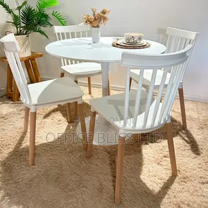 MDF Dinning Table 4 White Pp Chairs
