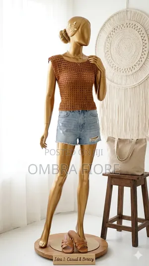 Ready Made Crochet Mesh Top