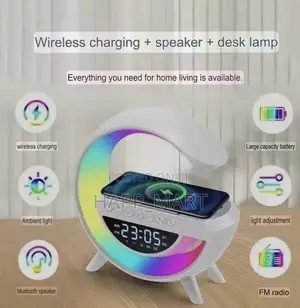 Smart Bluetooth Speaker With Wireless Charging RGB Lamp