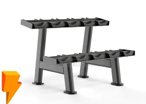 This Is a Black, Two-Tier Commercial Grade Steel Dumbbell
