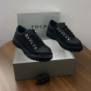 *Fdcp Black Premium Leather Hiking Boot Now Available in Store*