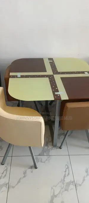 Unique Brown Colour Tempared Glass Restaurant and Apartment Table