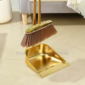 Luxury Gold Broom and Dustpan Set.