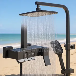 Matte Black Smart Shower System - 3-Function Diverter + Rain Shower