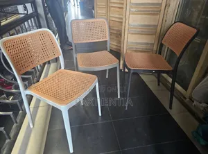 Plastic Rattan Design Chair (Brown)