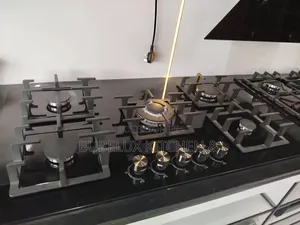 5-Burner Glass Gas Hob | Built-in Cooker | Cast Iron Stands*