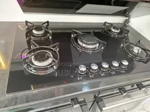 5-Burner Glass Gas Hob With | Built-in Cooker Combo*