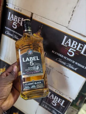 Label 5 Scotch Whiskey Classic Black Cartoon by ( 12 Bottles )
