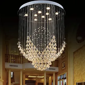 Large Crystal Chandelier Round Diamond Led Light Design Light 800mm