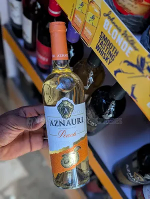 Aznauri Peach Sweet White Wine Cartoon by ( 12 Bottles )