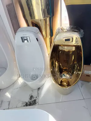 Modern Sensor Urinal | Wall Mount Ceramic White/Gold*