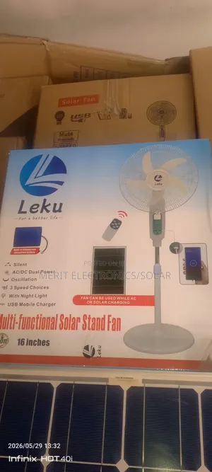 Solar Rechargeable Fan With Pannel and Remote Control and Usb