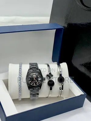 Rolex Ladies Watch and Bracelets Set Available in Different Colors