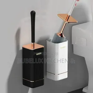 Modern Silicone Toilet Brush + Holder - Wall Mounted No-Drip Design*