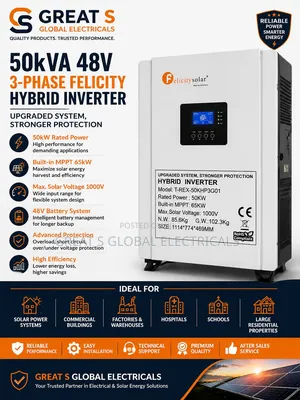 50kva 48v 3-Phase Felicity Hybrid Inverter Power Your Home, Business