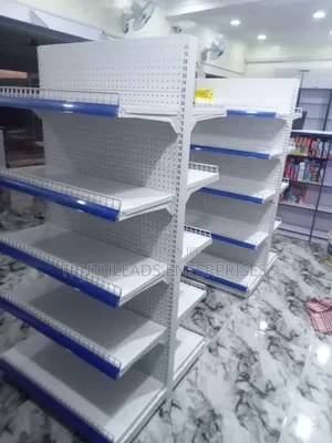 Blue Strips Double Sided Supermarket And Pharmacy Gondola Shelving