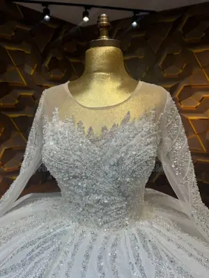 Wedding Dress With Beads and Illusion Neckline - Style 832