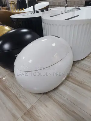 Modern Uk  White Egg-Shaped Smart Toilet