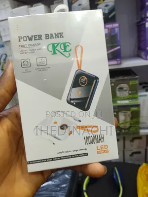 Fast Charging 10,000mah Oled Power Bank With iPhone Type C Cords