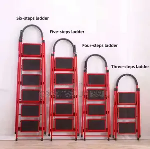 Foldable Steel Step Ladder With Safety Handdrail