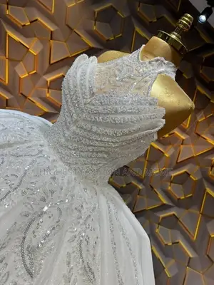 Halter-Neck Ball Gown Wedding Dress With Beaded Details - Style 372