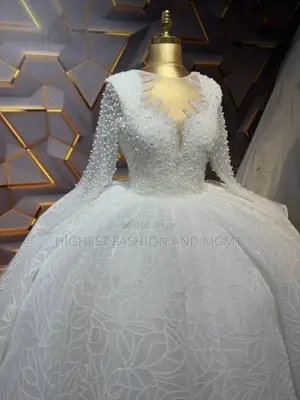 Long Sleeve Wedding Gown With Illusion Neckline - Style 932