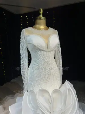 Mermaid Wedding Gown With Cascading Train - Style 984