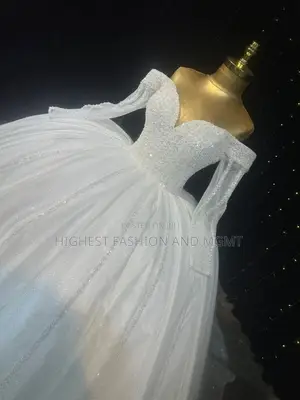 Off Shoulder Long Sleeve Wedding Gown - Style 956