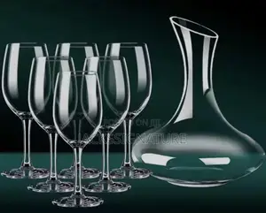 Decanter + 6pcs Stemmed Wine Glasses (Without Handle)