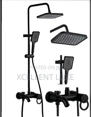 Standing Shower Mixer Set on Black