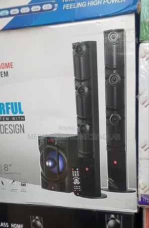 Home Theatre With Loud Bass Sound and 2 Longside Speakers