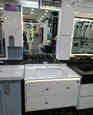 Modern Bathroom Sink Cabinet With Sensor Led Mirror and Shelf
