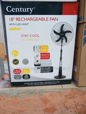 Century 18" Rechargeable Fan With Led Light