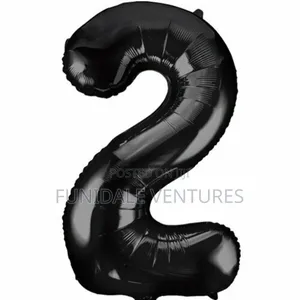 40" Black Numeral 2 Foil Balloon
