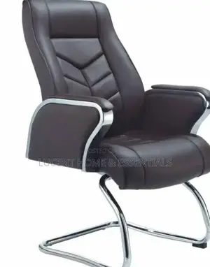 Luxury Dark Brown Leather Visitor's Armchair