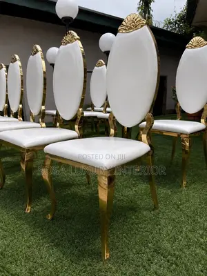 Luxury White Gold Royal Event Chairs