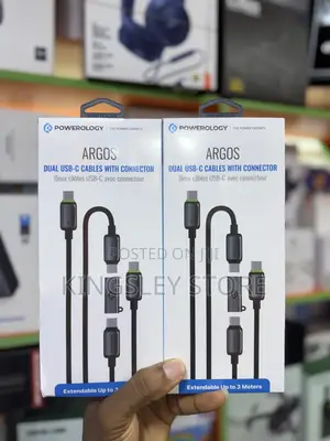 Powerology Argos Dual Usb-C Cables With Connector - Grey