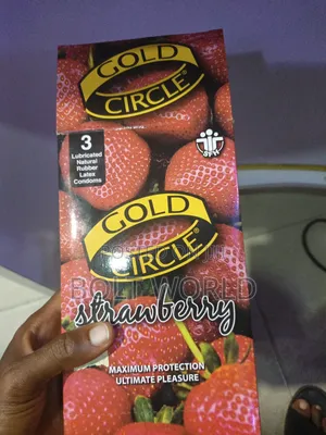 Gold Circle Strawberry Condom(Dotted Strawberry Gold Circle)