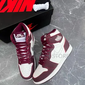 Air Jordan 1 High Burgundy and Silver Swoosh