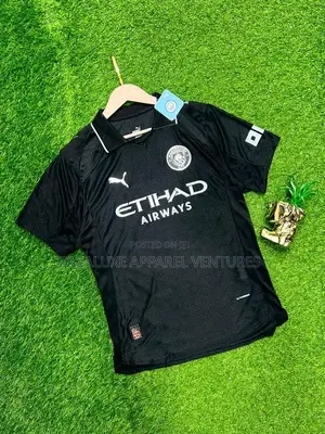 Manchester City Black Collar Neck Jersey