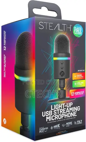Stealth Light-Up Led Usb Streaming Microphone With Noise Cancelling