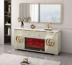 2024 Luxurious Electrified Fireplace Tv Stand for Smart Home